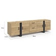 ID MARKET - Meuble TV 180 cm PHOENIX avec rangements bois et noir - vignette