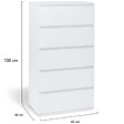 ID MARKET - Chiffonnier 5 tiroirs TOMI 60 cm commode semainier bois blanc - vignette