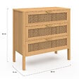 ID MARKET - Commode 3 tiroirs EDHEN 80 cm cannage coloris bois - vignette