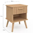 ID MARKET - Lot de 2 tables de chevet JULIETTE 1 tiroir avec niche effet lattes tasseau bois - vignette