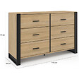 ID MARKET - Commode 6 tiroirs ONYX 115 cm bois et noir - vignette
