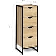 ID MARKET - Meuble d'appoint 4 tiroirs DETROIT 30 cm chiffonnier pour entrée salle de bain design industriel - vignette