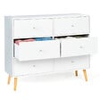 ID MARKET - Commode 6 tiroirs EMMIE 110 cm scandinave blanc - vignette