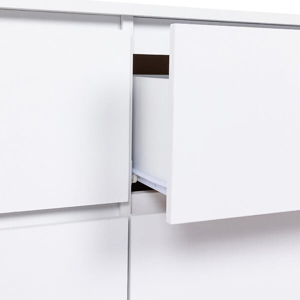 ID MARKET - Commode 6 tiroirs TOMI XXL 140 cm bois blanc - large