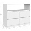 ID MARKET - Commode 4 tiroirs TOMI 100 cm avec niche bois blanc - vignette