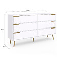 ID MARKET - Commode 6 tiroirs HELSINKI XXL 140 cm scandinave blanc - vignette