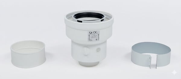 ATLANTIC - ADAPTATEUR VERTICAL 60/100 A 80/125 - Adaptateur ventouse 60/100 80/125 - large