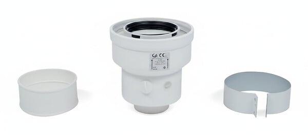 ATLANTIC - ADAPTATEUR VERTICAL 60/100 A 80/125 - Adaptateur ventouse 60/100 80/125 - large