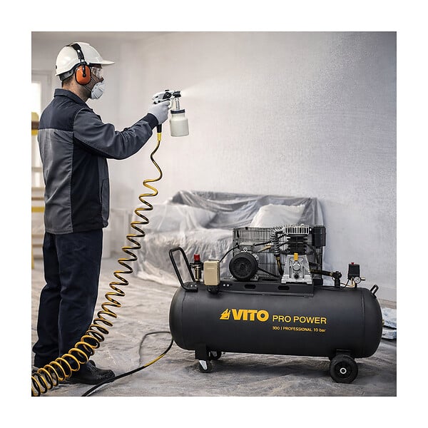 VITO - Compresseur d'air à Courroie triphasé 300L 10 Bar 4000W 5.5CV VITO 500L/min. - large