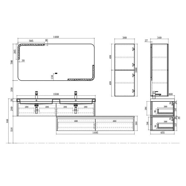 DISTRIBAIN - Meuble de salle de bain BELLISSIMO Blanc - large