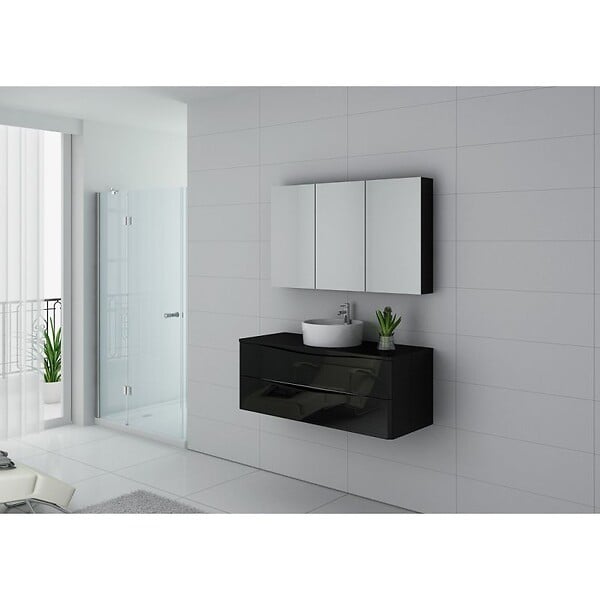 DISTRIBAIN - Meuble de salle de bain Terranova 1200 Noir - large