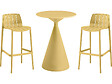 HABITAT ET JARDIN - Table et chaises hautes de bistrot empilables "Vaena" - 2 places - Jaune - vignette