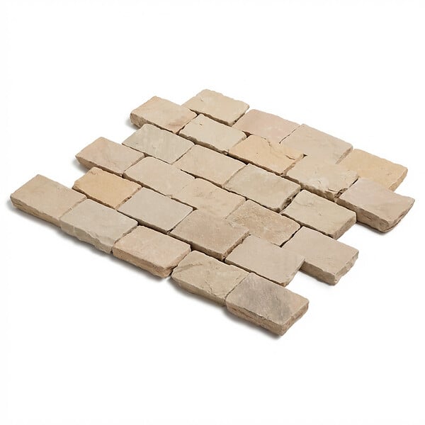 RO'MA NATURE - Pavé Grès Kandla Beige 20x14x3-5 cm (vendu au m² - 30 pavés/m²) - large