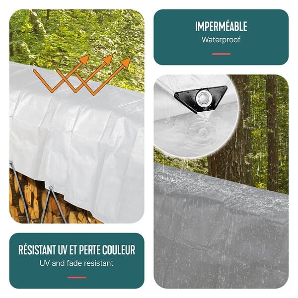 VOUNOT - Bâche de Protection en Polyéthylène resistant et impermeable 240g/m² blanche 2x3m - large