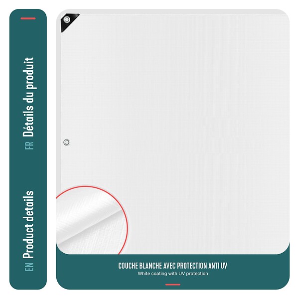 VOUNOT - Bâche de Protection en Polyéthylène resistant et impermeable 240g/m² blanche 2x3m - large