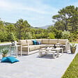 HESPERIDE - Salon d'angle de jardin "Allure" avoine 5 places en aluminium et polyester - vignette