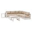 HESPERIDE - Salon d'angle de jardin "Allure" avoine 5 places en aluminium et polyester - vignette