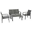 HESPERIDE - Salon de jardin Piazza 4 places gris graphite - vignette