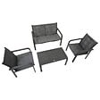 HESPERIDE - Salon de jardin Piazza 4 places gris graphite - vignette