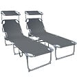 VOUNOT - Transat pare soleil Lot de 2 pcs Gris - vignette