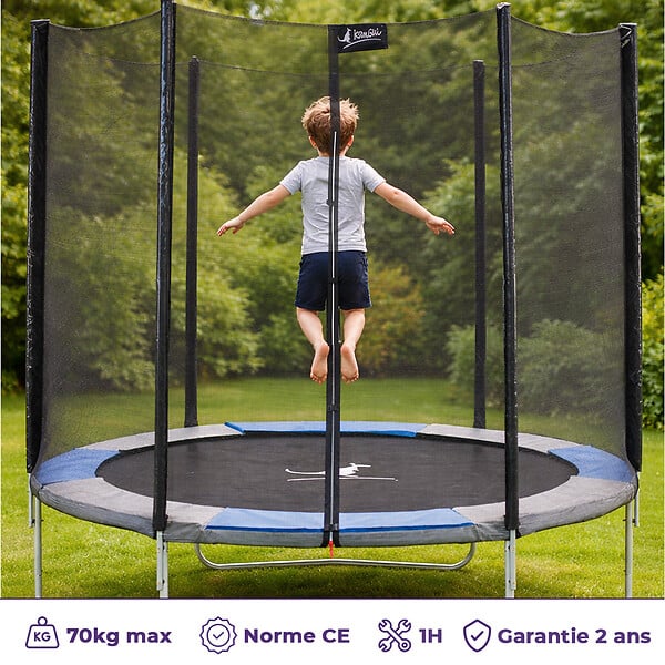 KANGUI - KANGUI Trampoline rond Ø250cm avec filet de sécurité - RALLI 250 - large