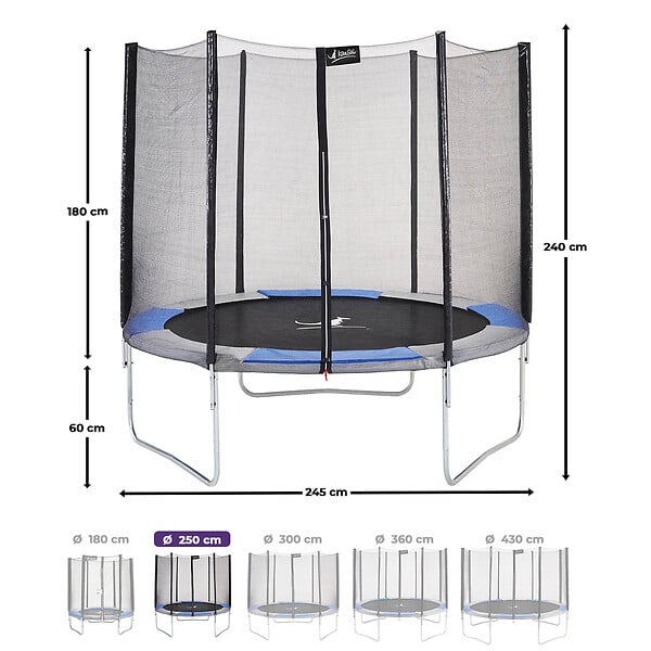 KANGUI - KANGUI Trampoline rond Ø250cm avec filet de sécurité - RALLI 250 - large
