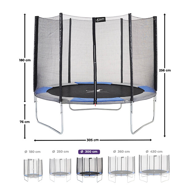 KANGUI - KANGUI Trampoline rond Ø300cm avec filet de sécurité - RALLI 300 - large