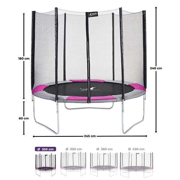 KANGUI - KANGUI Trampoline rond Ø250cm avec filet de sécurité - RALLI 250 - large
