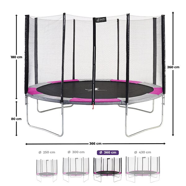 KANGUI - KANGUI Trampoline rond Ø360cm avec filet de sécurité - RALLI 360 - large