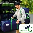 VOUNOT - Lot de 10 sacs de demenagement grand format avec sangles et poignee bleu - vignette