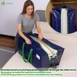VOUNOT - Lot de 10 sacs de demenagement grand format avec sangles et poignee bleu - vignette