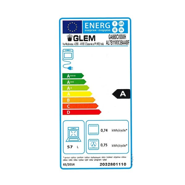 GLEM - cuisinière gaz 57l 4 feux blanc - GA660CVMWH - large