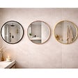 OTITEC - Miroir LED rond - 60 x 60 cm - Double éclairage LED façade et arrière - Noir - CÉLINA - vignette
