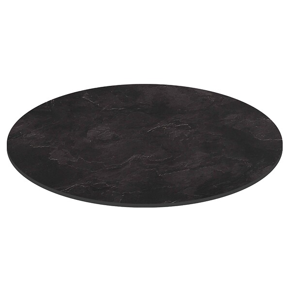 OVIALA - Table bistrot de jardin ronde inclinable 70 cm 4 places ardoise - Opera - large