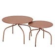 OVIALA - Lot de 2 tables basses gigognes de jardin argile - Venise - vignette