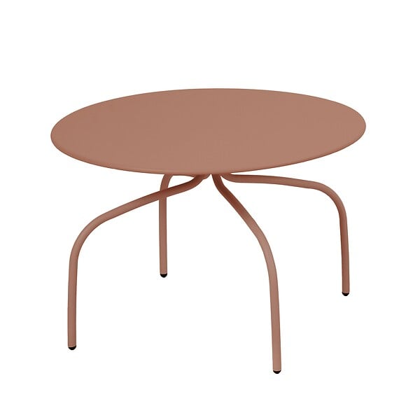 OVIALA - Lot de 2 tables basses gigognes de jardin argile - Venise - large