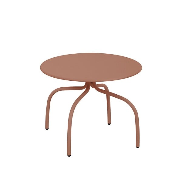 OVIALA - Lot de 2 tables basses gigognes de jardin argile - Venise - large