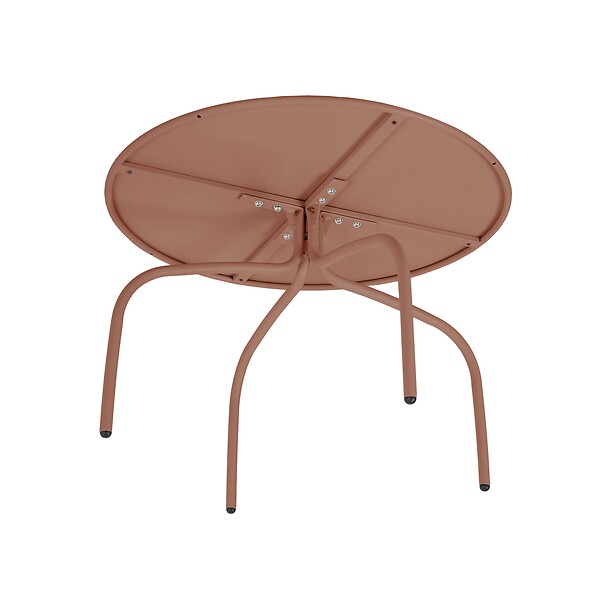 OVIALA - Lot de 2 tables basses gigognes de jardin argile - Venise - large