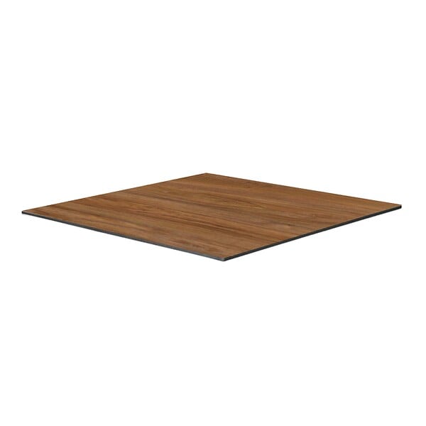 OVIALA - Table bistrot de jardin carrée inclinable 60 cm 4 places chêne foncé - Opera - large