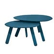 OVIALA - Lot de 2 tables basses gigognes de jardin bleu pacific - Bergame - vignette