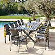 HESPERIDE - Table de jardin extensible "Axiome" ardoise granitée 12 places en aluminium traité époxy - vignette