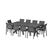 HESPERIDE - Table de jardin extensible "Axiome" ardoise granitée 12 places en aluminium traité époxy - vignette