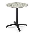 OVIALA - Table bistrot de jardin ronde inclinable 70 cm 4 places terrazzo - Opera - vignette