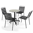 OVIALA - Table bistrot de jardin ronde inclinable 70 cm 4 places terrazzo - Opera - vignette