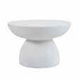 OVIALA - Table basse de jardin ronde diam 60 cm effet béton lisse  - Rhodes - vignette