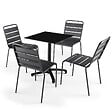 OVIALA - Table de terrasse 70 cm inclinable stratifié noir - Opéra - vignette