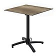 OVIALA - Table bistrot de jardin carrée inclinable 60cm 4 places chêne fumé - Opera - vignette