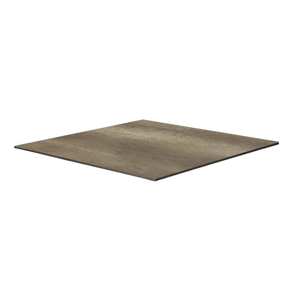 OVIALA - Table bistrot de jardin carrée inclinable 60cm 4 places chêne fumé - Opera - large