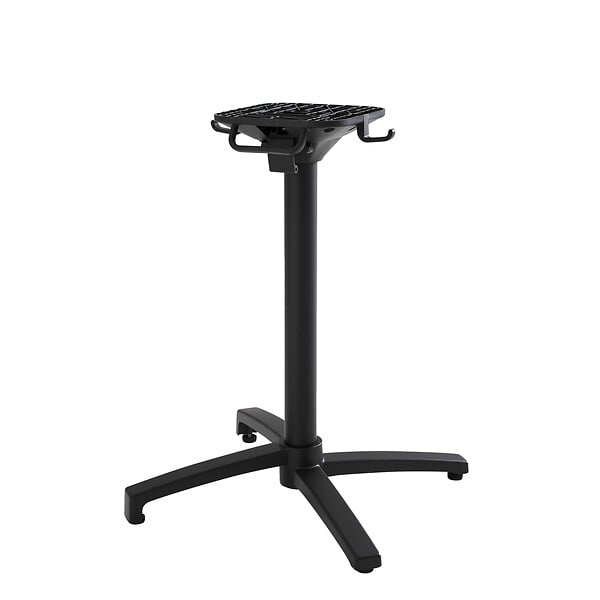 OVIALA - Table bistrot de jardin carrée inclinable 60cm 4 places chêne fumé - Opera - large