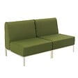 OVIALA - Salon de jardin bas modulable uni 2 places vert kaki - Patio - vignette